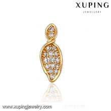 91335 Xuping Popular Fashion high quality Gold Leaf Shaped lady Stud